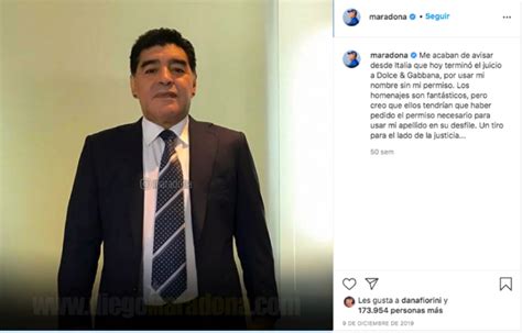 maradona gana juicio a dolce gabbana|Increíblemente asombroso: ¿cómo fue que Diego Maradona le .